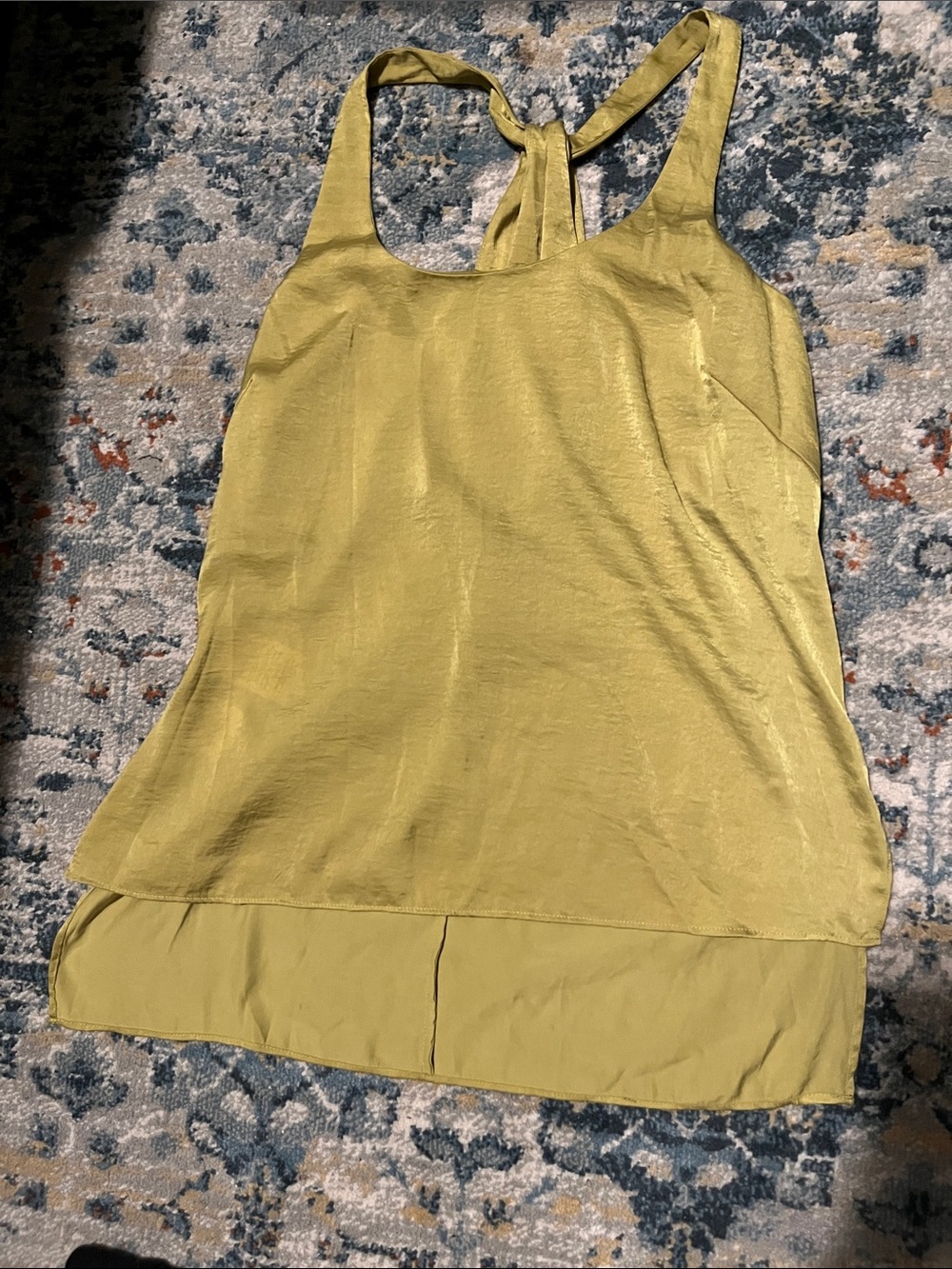 BCBGMaxAzria Olive Green Sleeveless Tie-Back Camisole